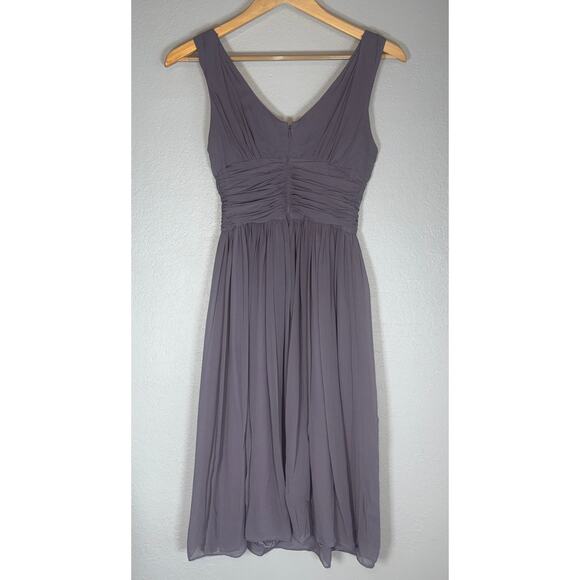 Donna Morgan Jessie Purple Silk Short Dress Sz 0 Bridesmaid Formal Wedding Guest - Picture 3 of 6
